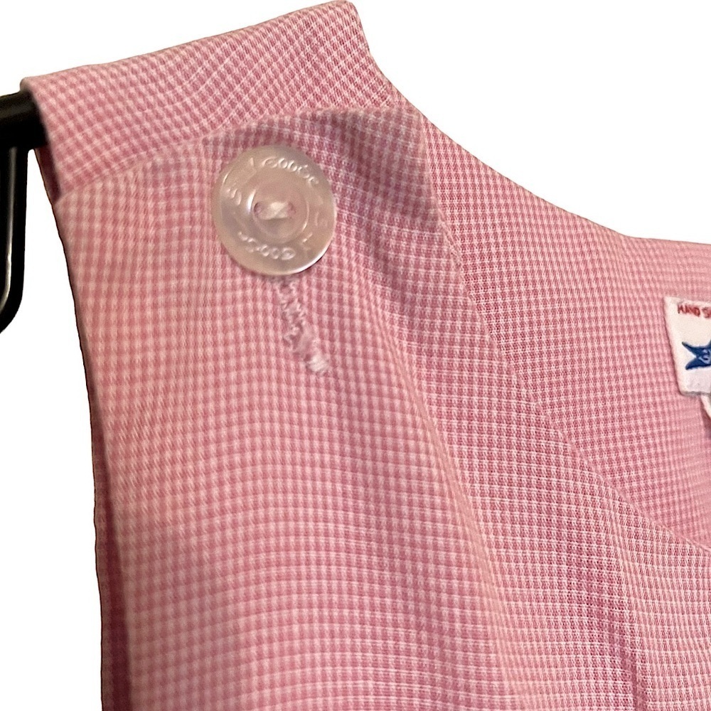 Silly Goose Pink Mini Check Hand Smocked Sleeveless Dress Sz 5 Lady Bug - Picture 7 of 9